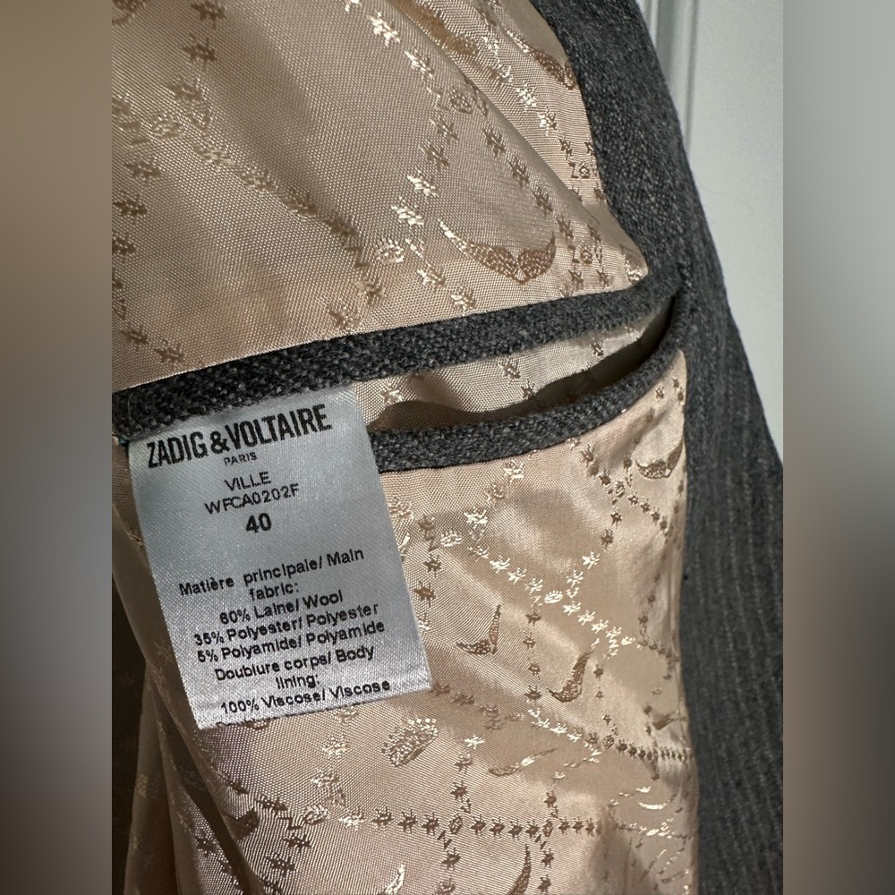 Zadig & Voltaire NWOT military style blazer - Size 8 - Picture 12 of 12